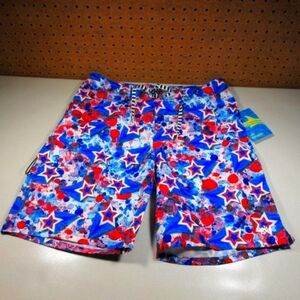 Dolfin mens red white blue Uglies Stars Patriotic 4th of July  swim shorts M NWT